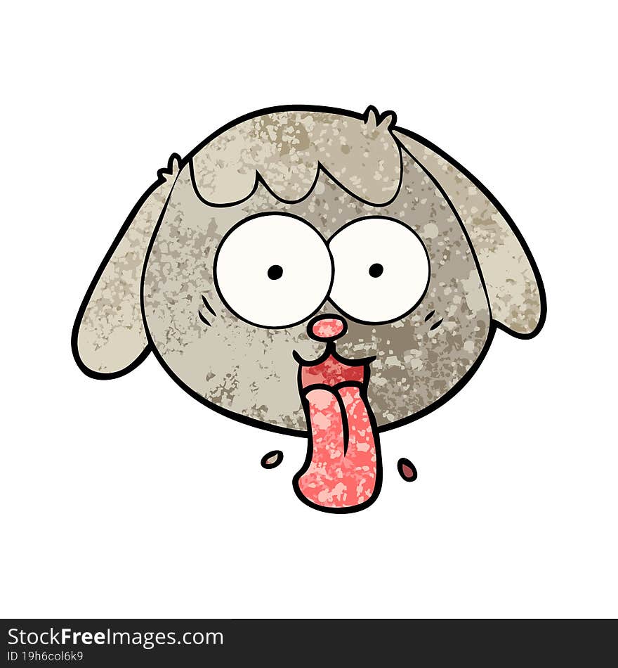 cartoon dog face panting. cartoon dog face panting