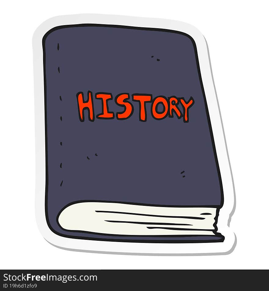 sticker of a cartoon history book