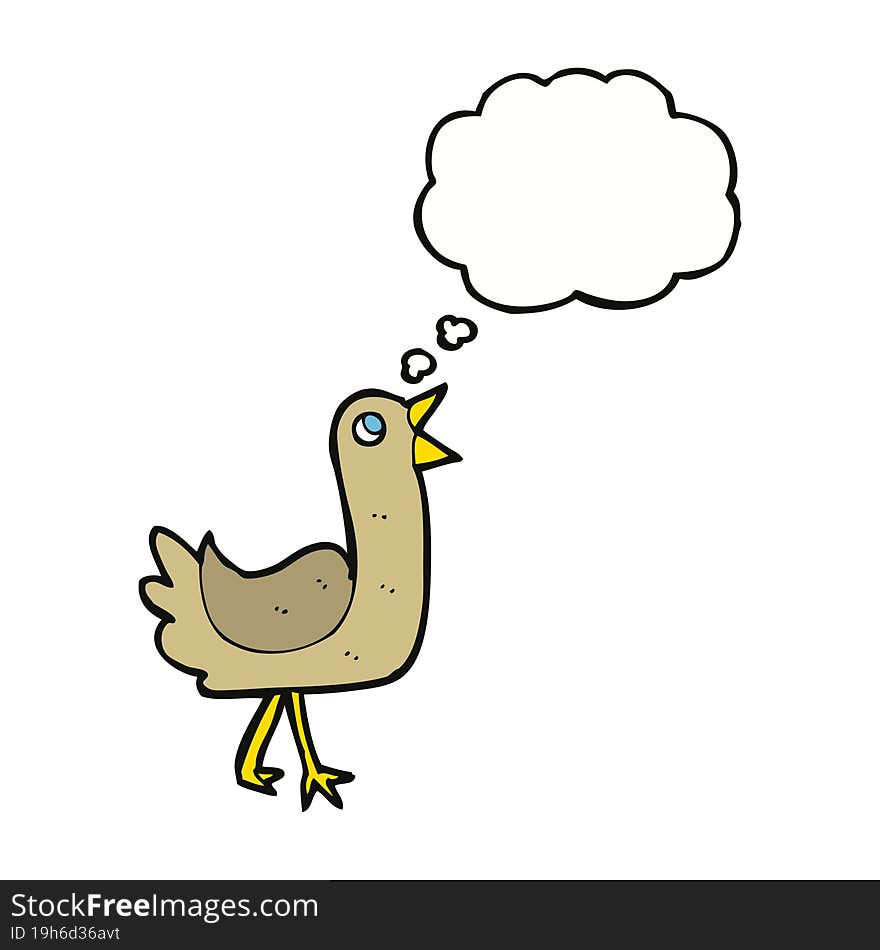 cartoon bird with thought bubble