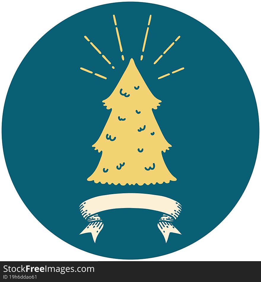 Icon Of Tattoo Style Pine Tree