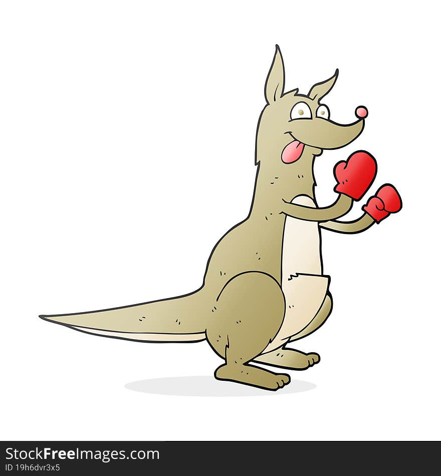 cartoon boxing kangaroo