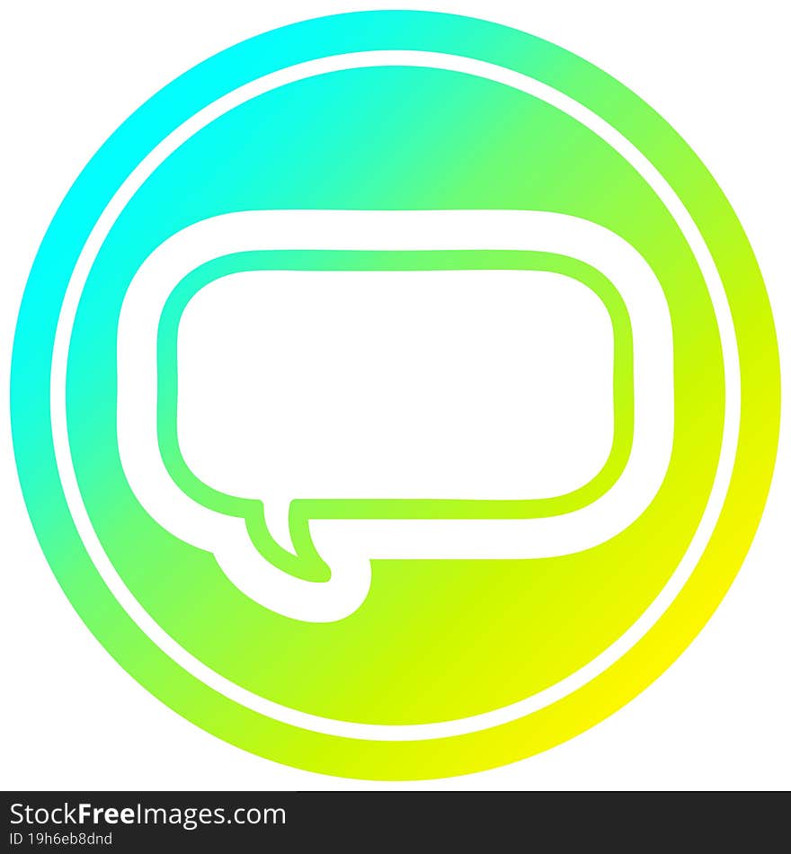 speech bubble circular in cold gradient spectrum