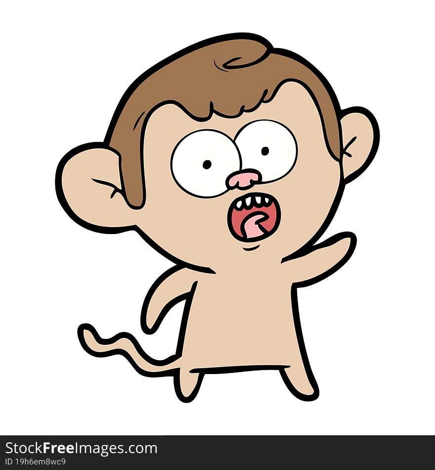 cartoon shocked monkey. cartoon shocked monkey