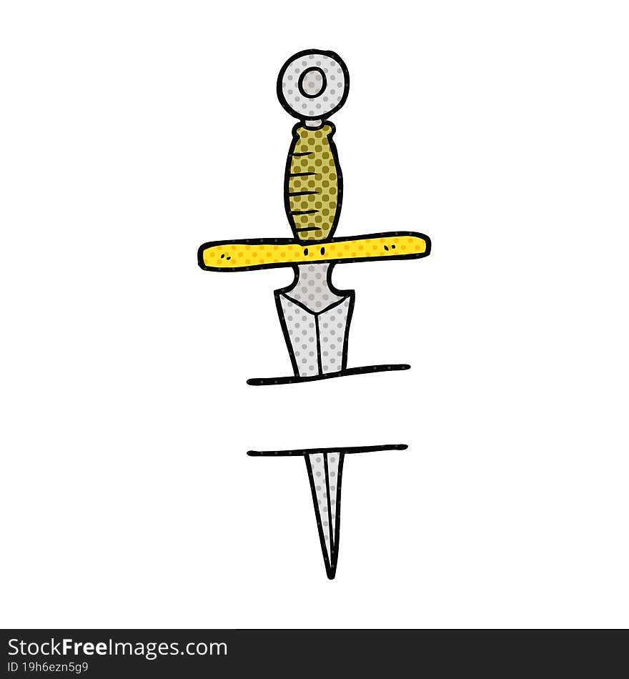 Cartoon Dagger Tattoo Symbol