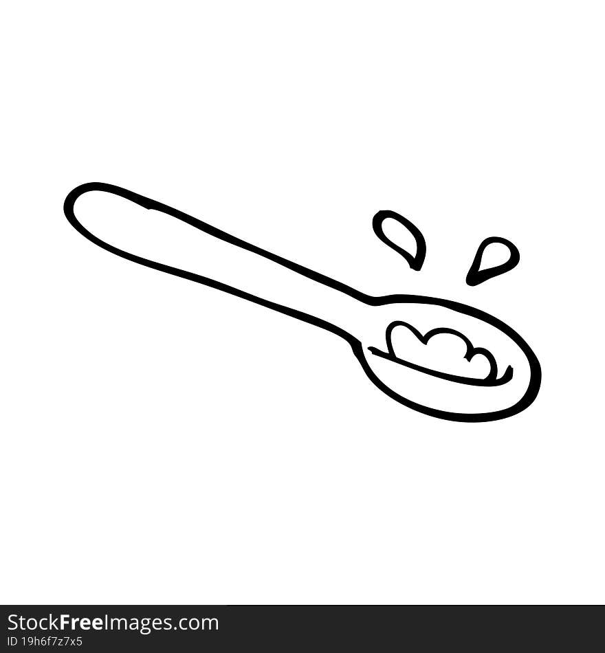 line drawing cartoon ladle of food