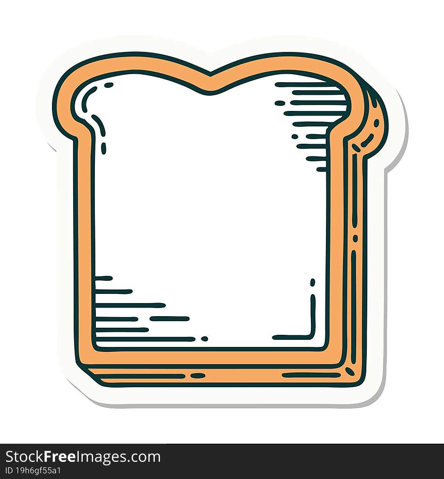 tattoo style sticker of a slice of bread