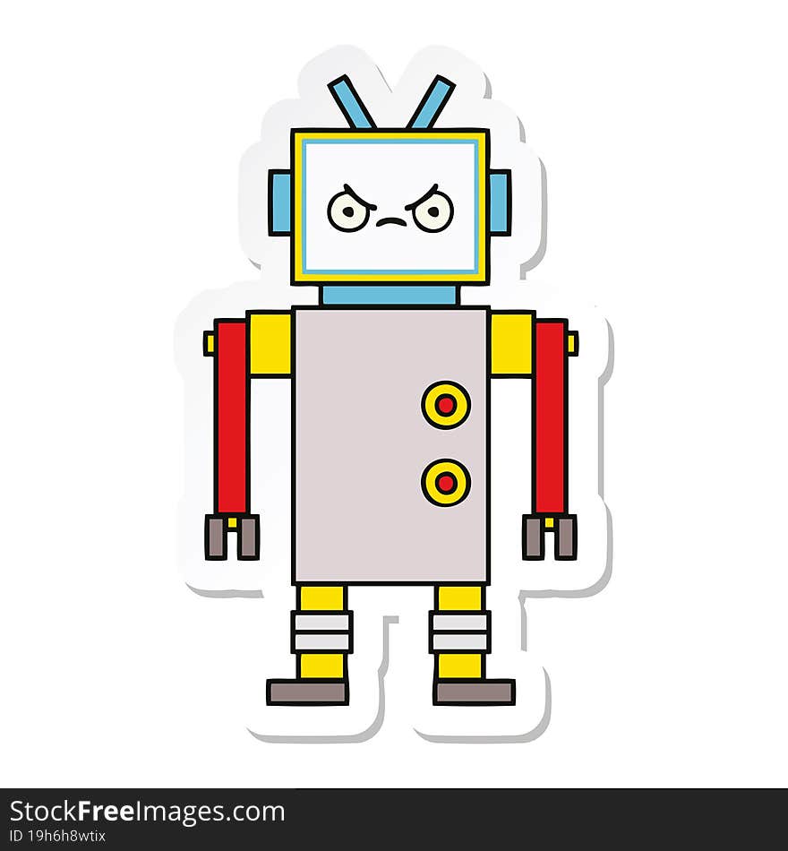 sticker of a cute cartoon robot