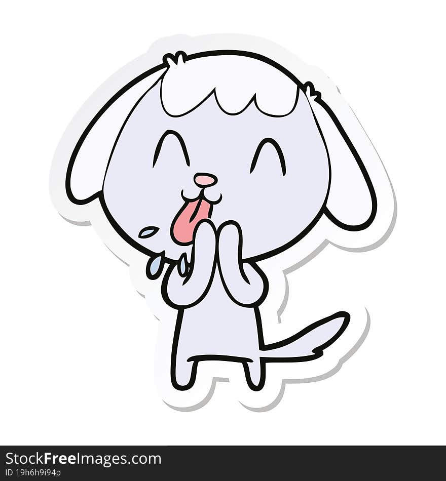 sticker of a cute cartoon dog