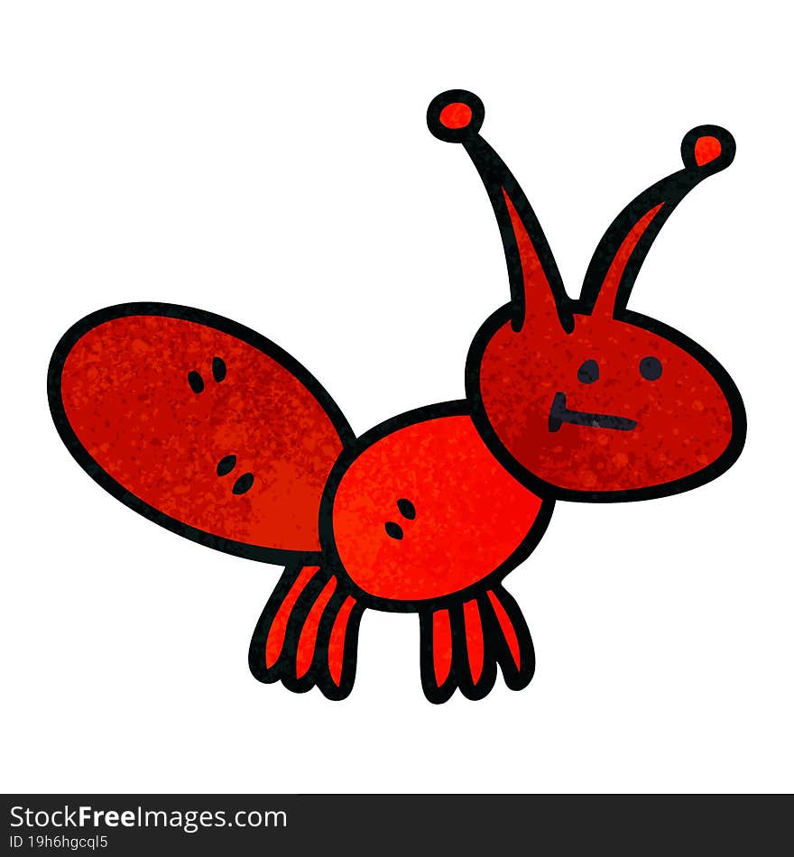 quirky hand drawn cartoon ant