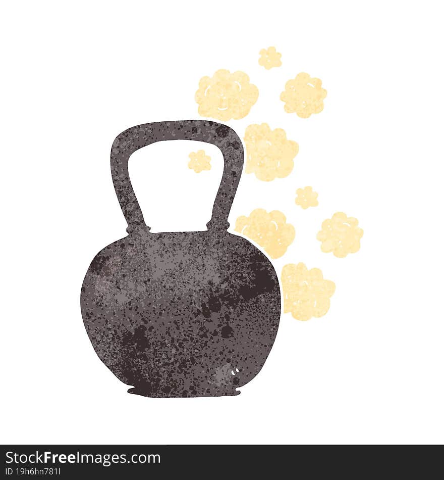 retro cartoon heavy kettle bell