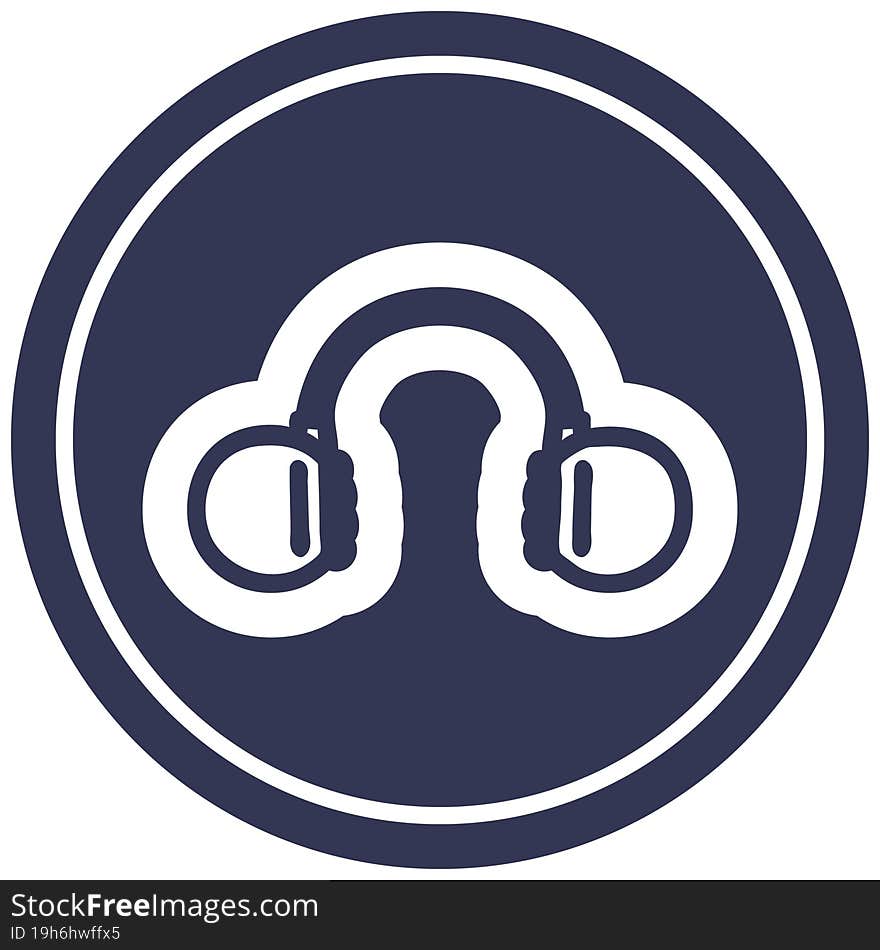 music headphones circular icon