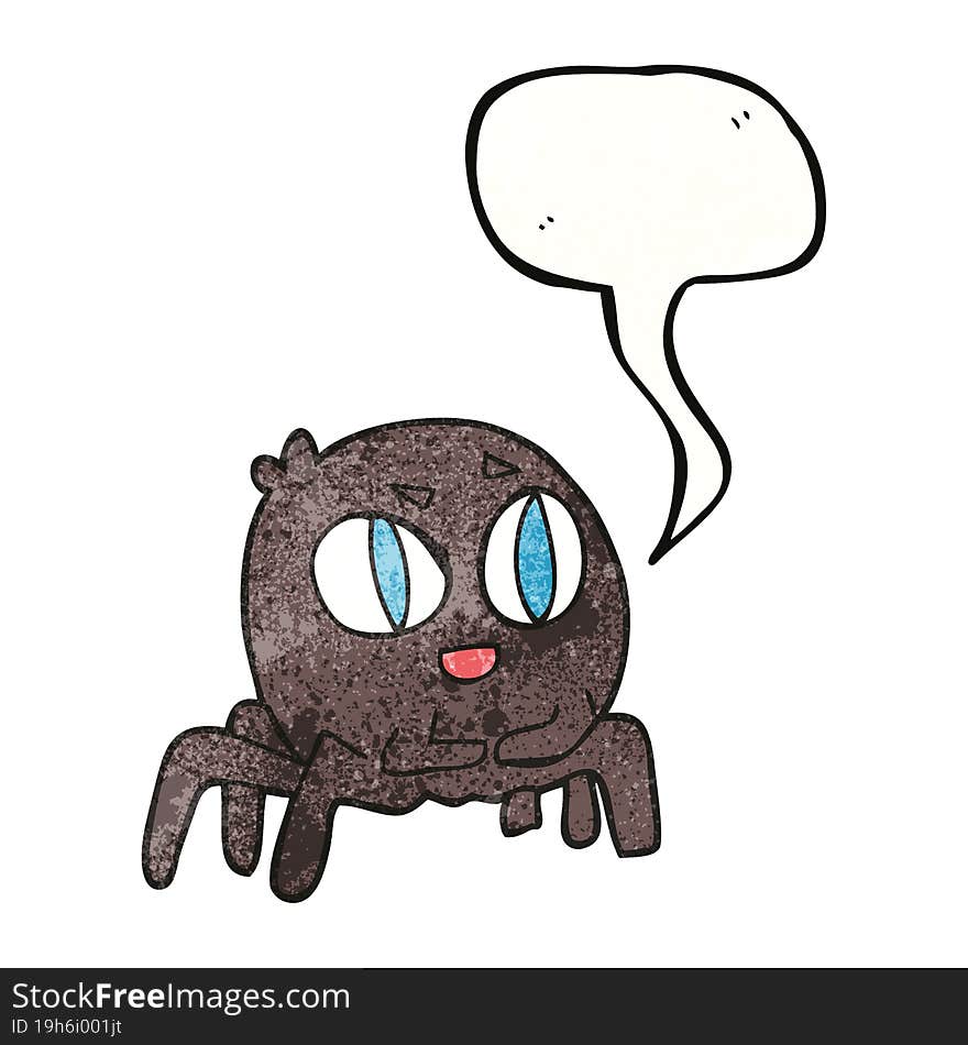 speech bubble textured cartoon spider