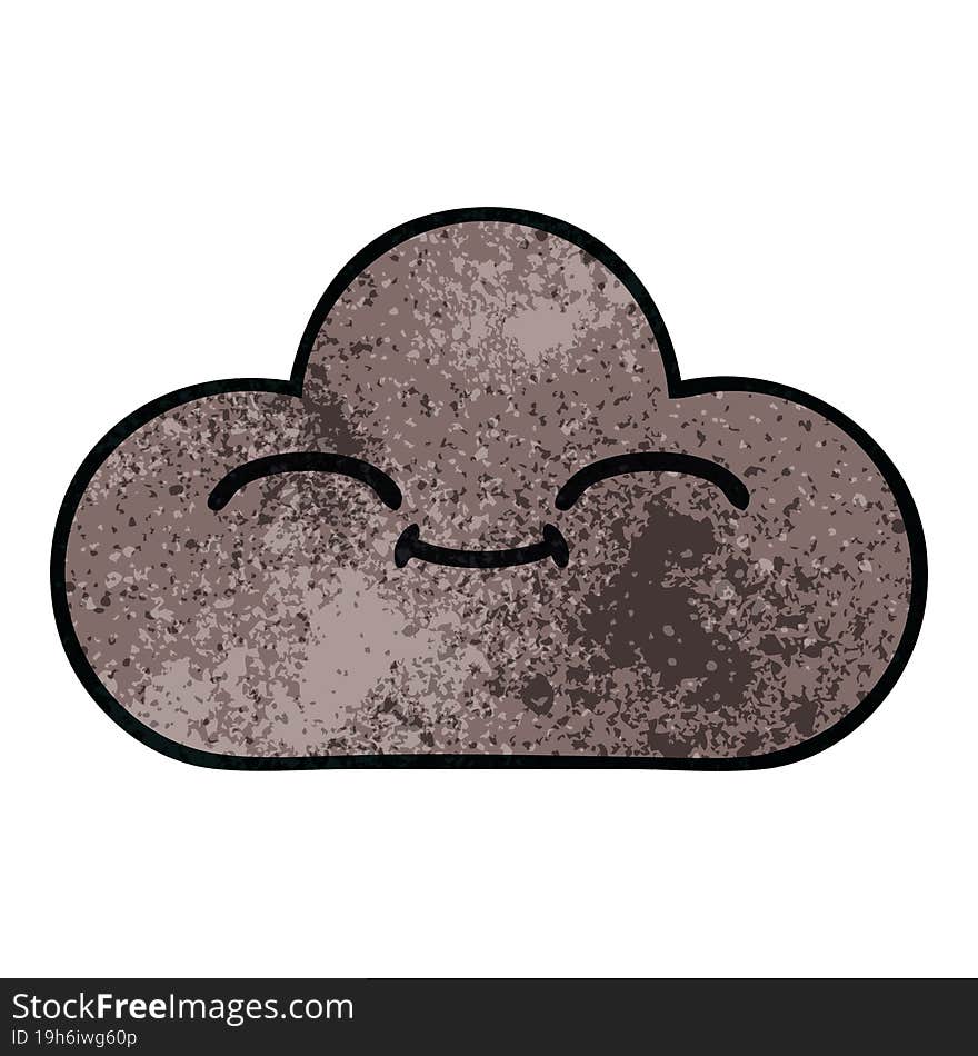 retro grunge texture cartoon of a storm cloud