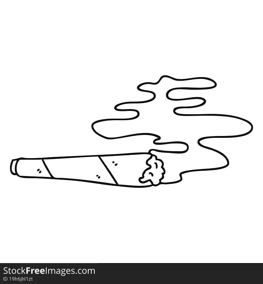 Quirky Line Drawing Cartoon Lit Joint