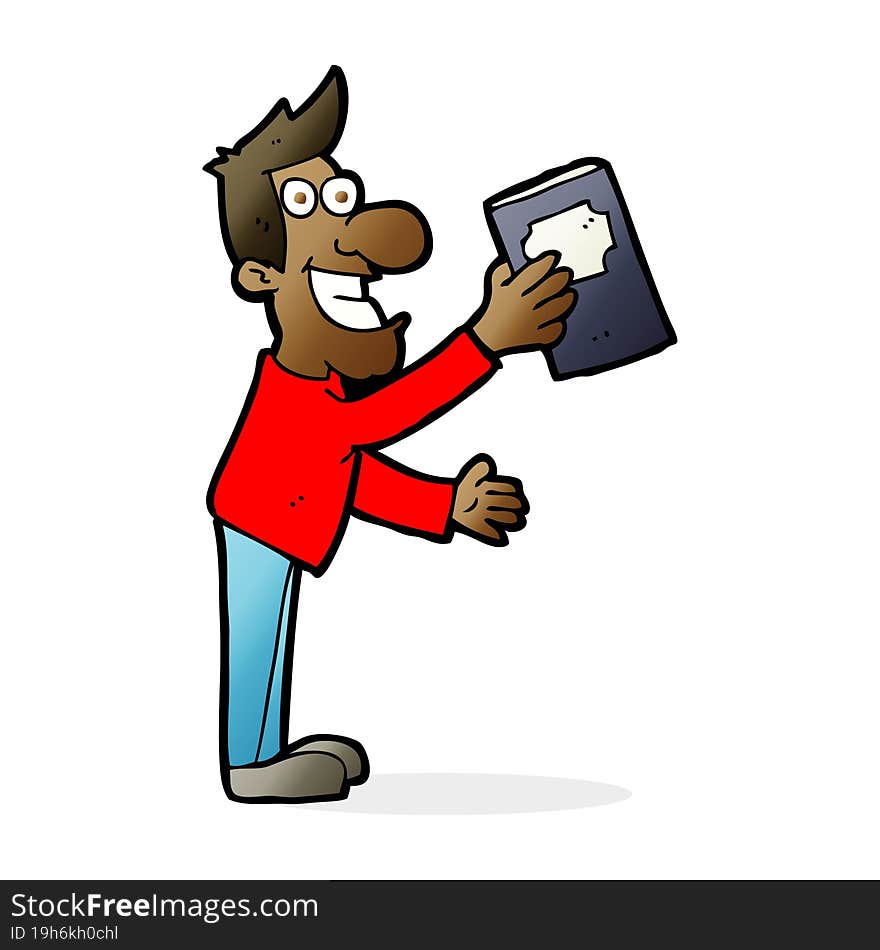 Cartoon Man With Book