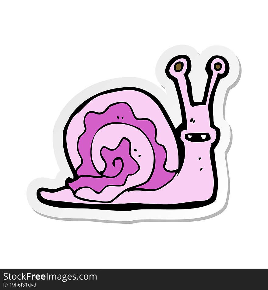 sticker of a cartoon snail