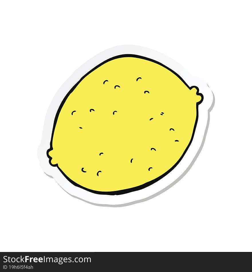 sticker of a cartoon lemon