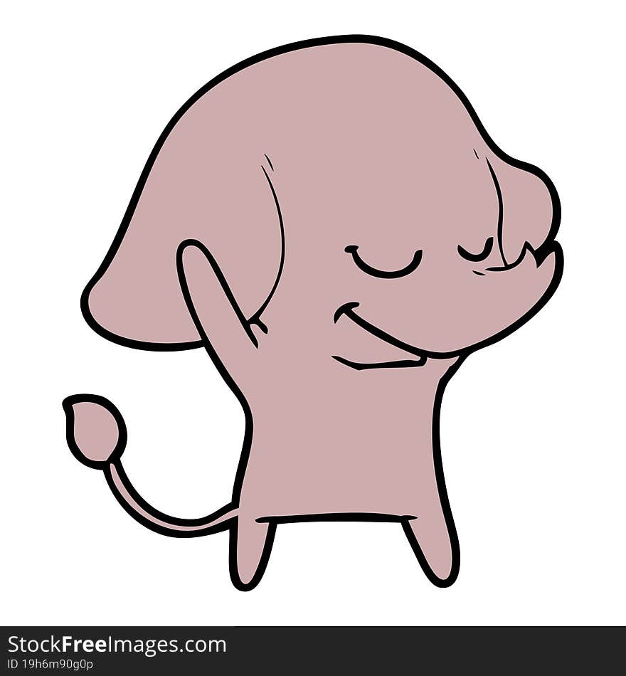 cartoon smiling elephant. cartoon smiling elephant