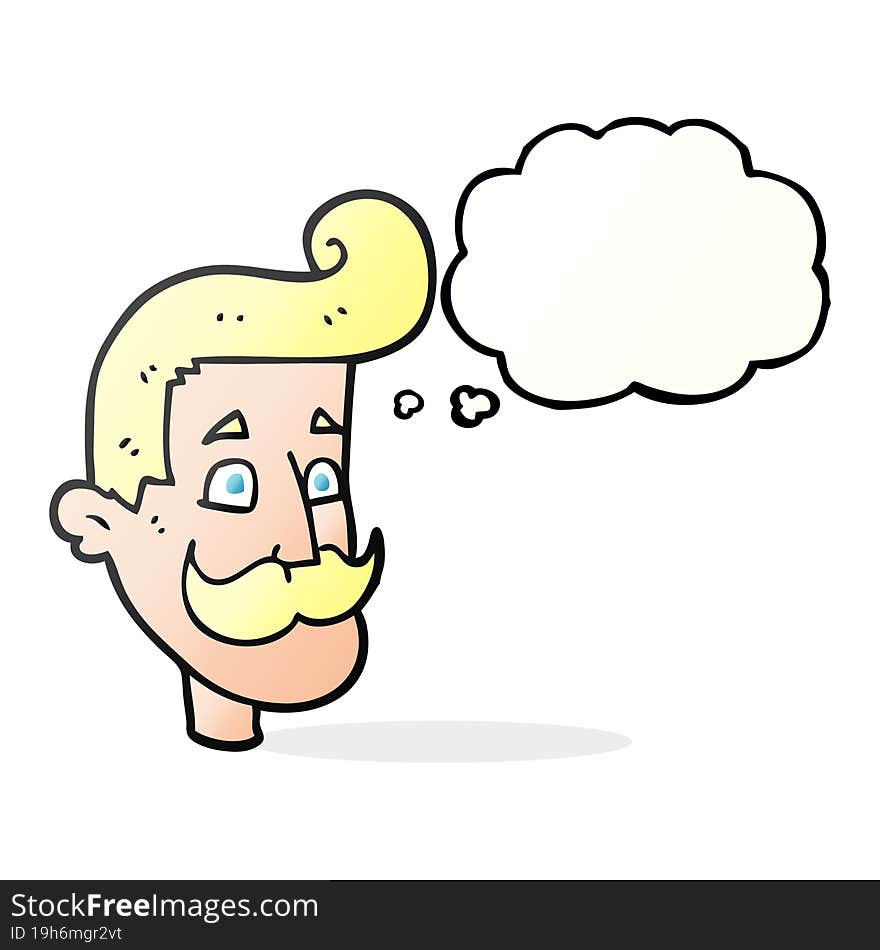 Thought Bubble Cartoon Man With Mustache