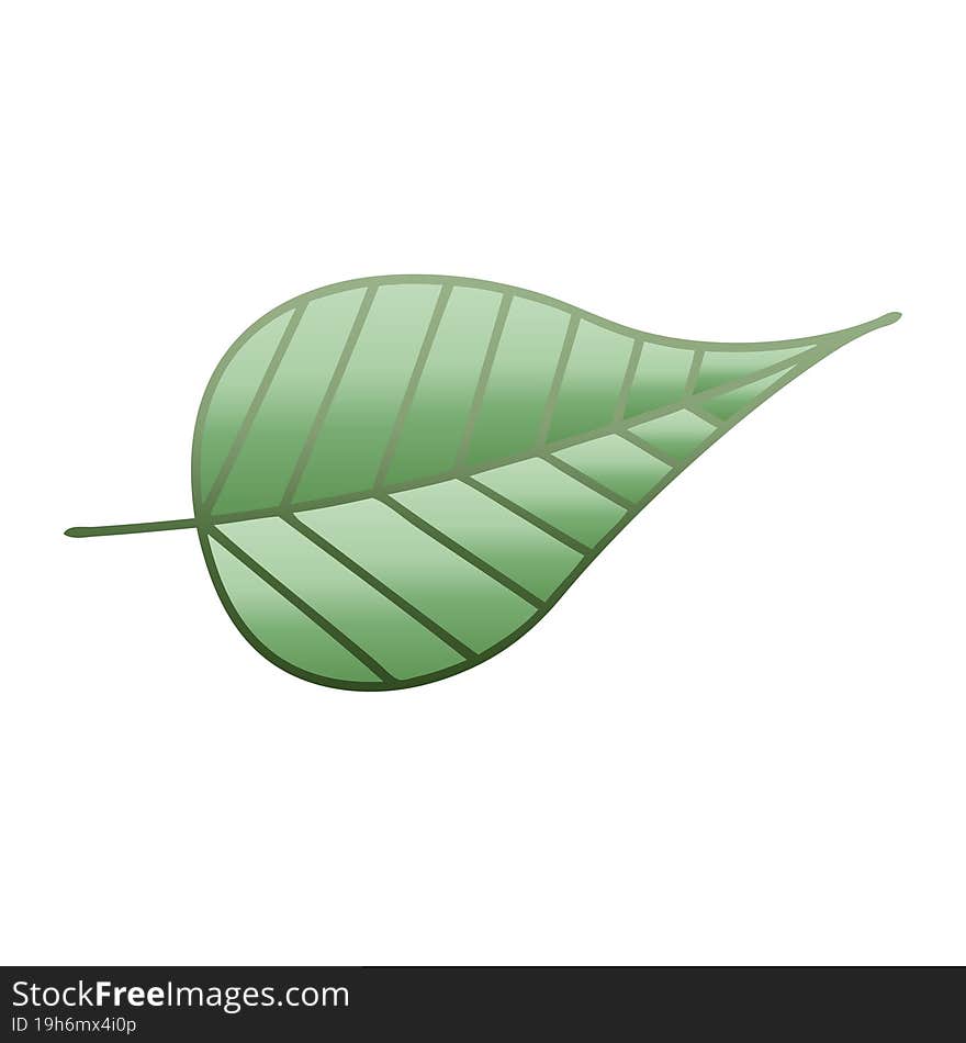 Gradient Shaded Cartoon Green Leaf