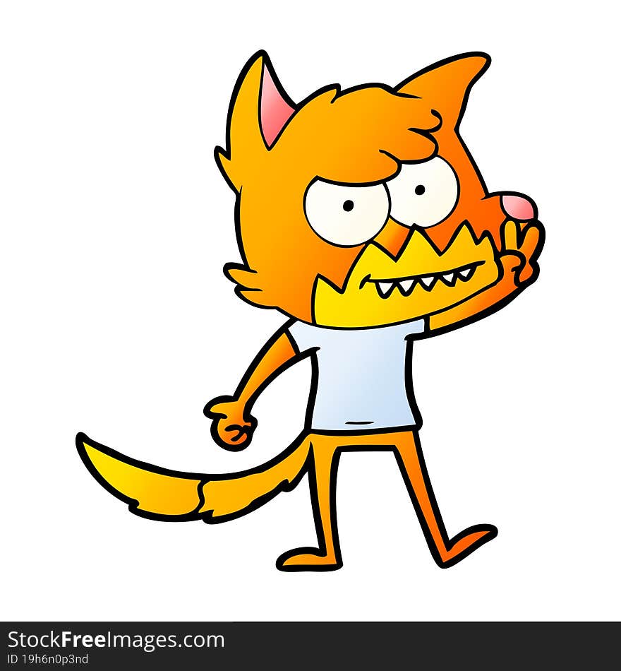 cartoon grinning fox. cartoon grinning fox