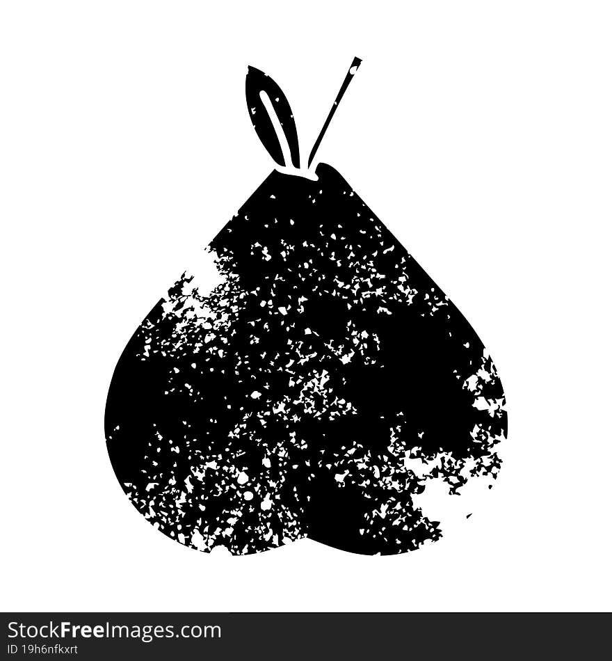 distressed symbol of a green pear. distressed symbol of a green pear