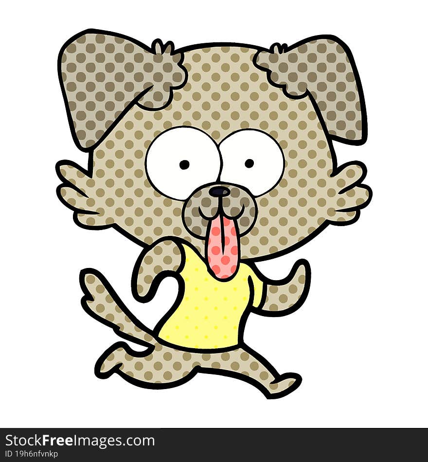 cartoon dog with tongue sticking out. cartoon dog with tongue sticking out