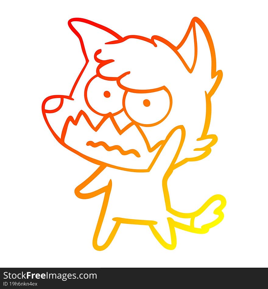 warm gradient line drawing cartoon annoyed fox