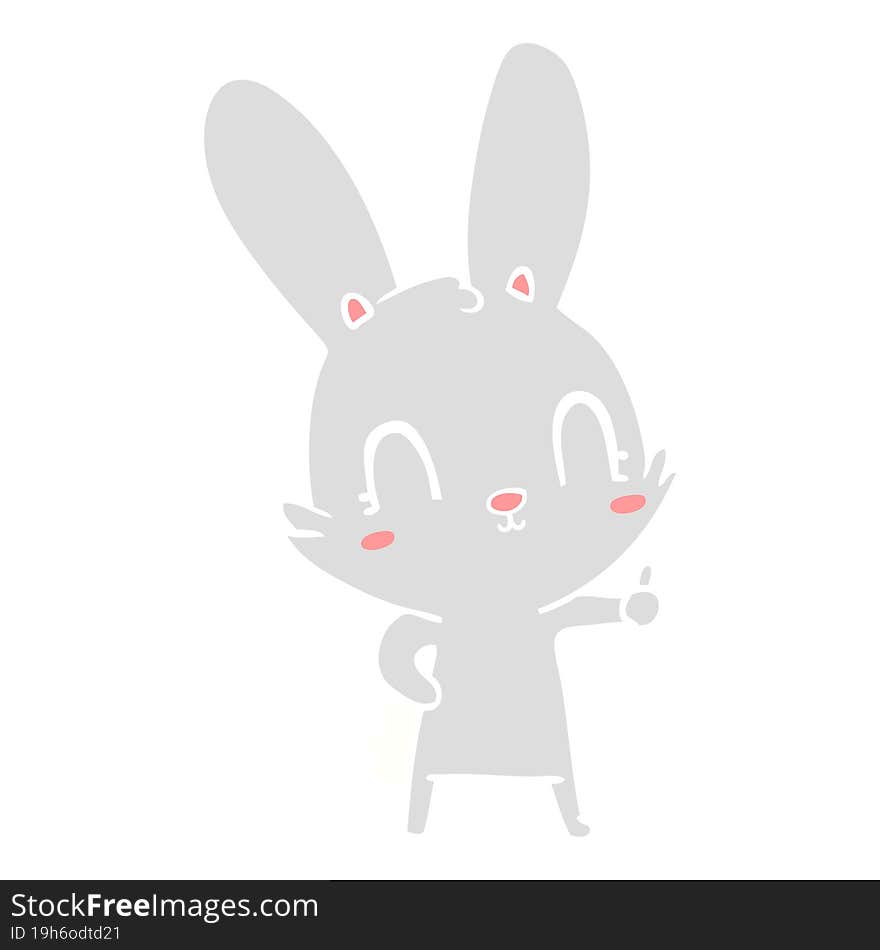 Cute Flat Color Style Cartoon Rabbit