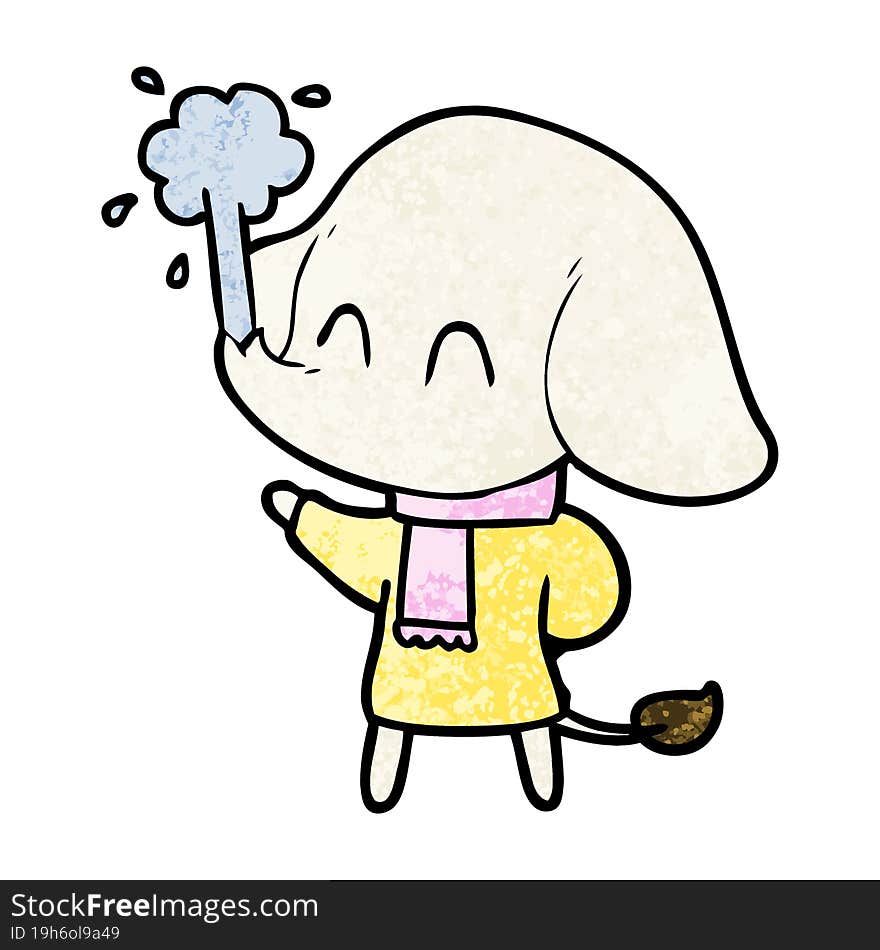 cute cartoon elephant spouting water. cute cartoon elephant spouting water