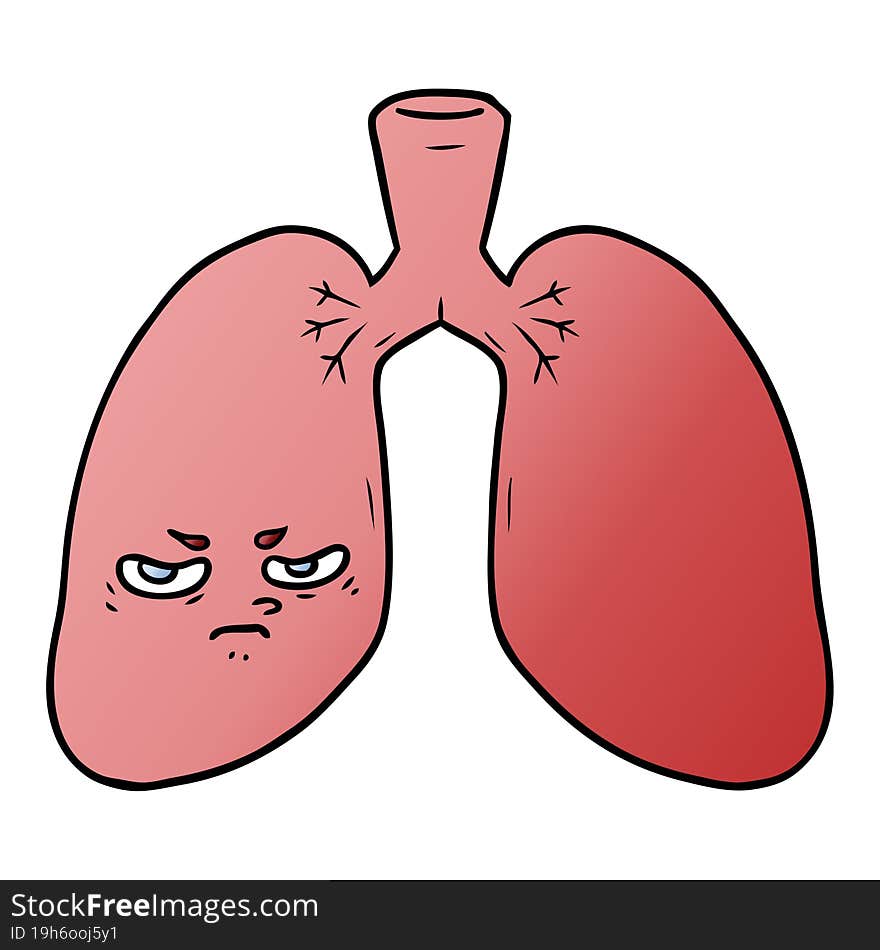 cartoon angry lungs. cartoon angry lungs