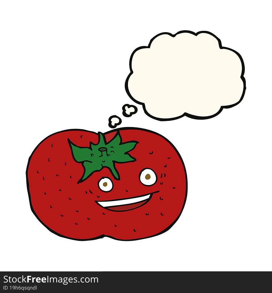 Cartoon Tomato With Thought Bubble