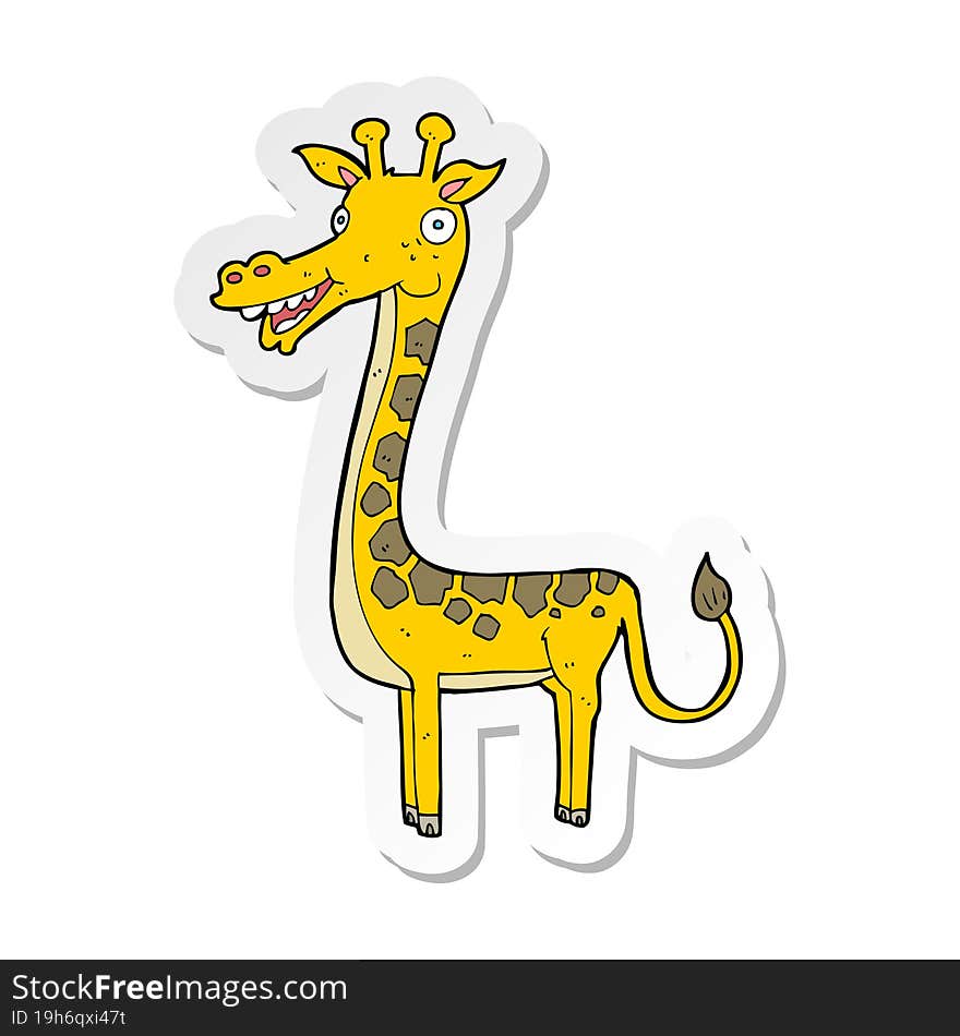 sticker of a cartoon giraffe