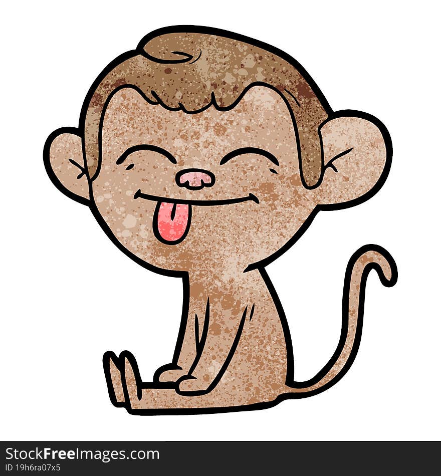 funny cartoon monkey sitting. funny cartoon monkey sitting