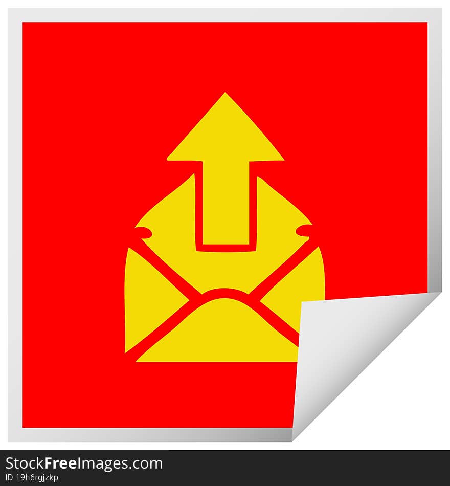 Square Peeling Sticker Cartoon Email Sign