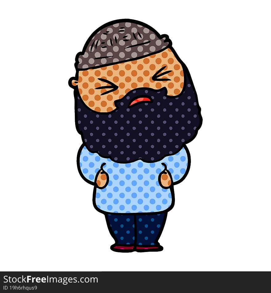 cartoon man with beard. cartoon man with beard