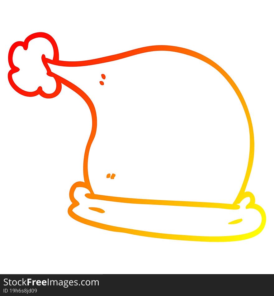 warm gradient line drawing cartoon christmas hats