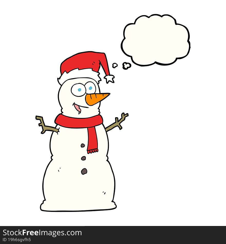 thought bubble cartoon snowman