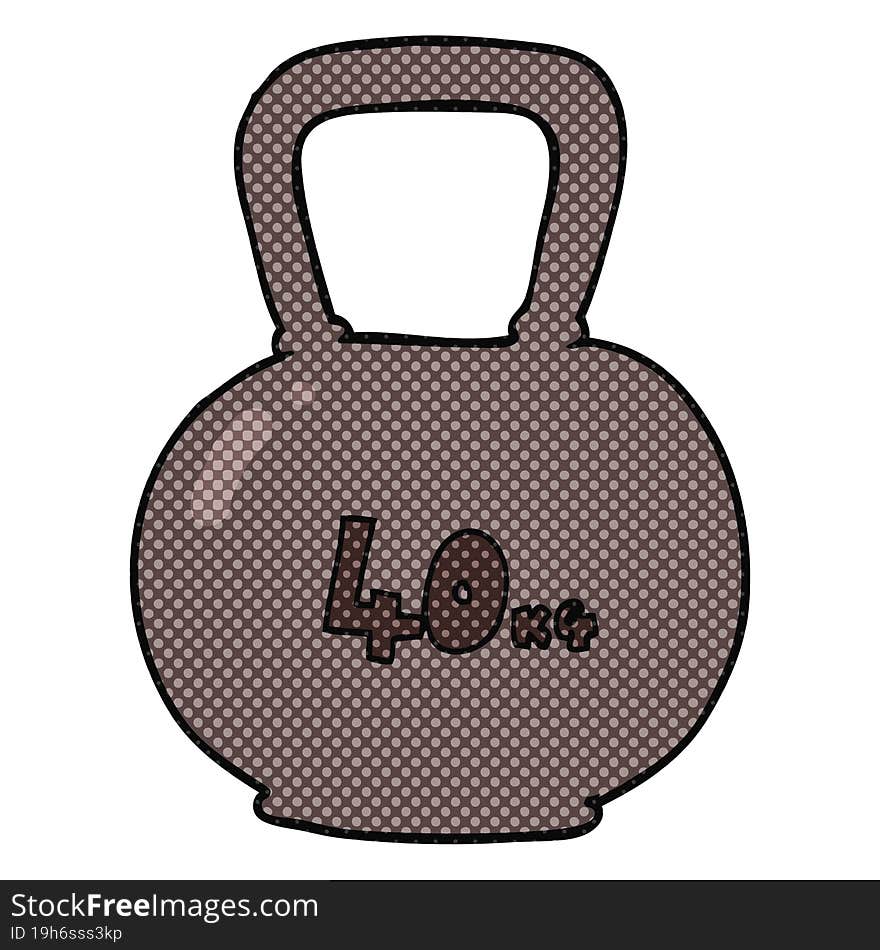 freehand drawn cartoon 40kg kettle bell weight