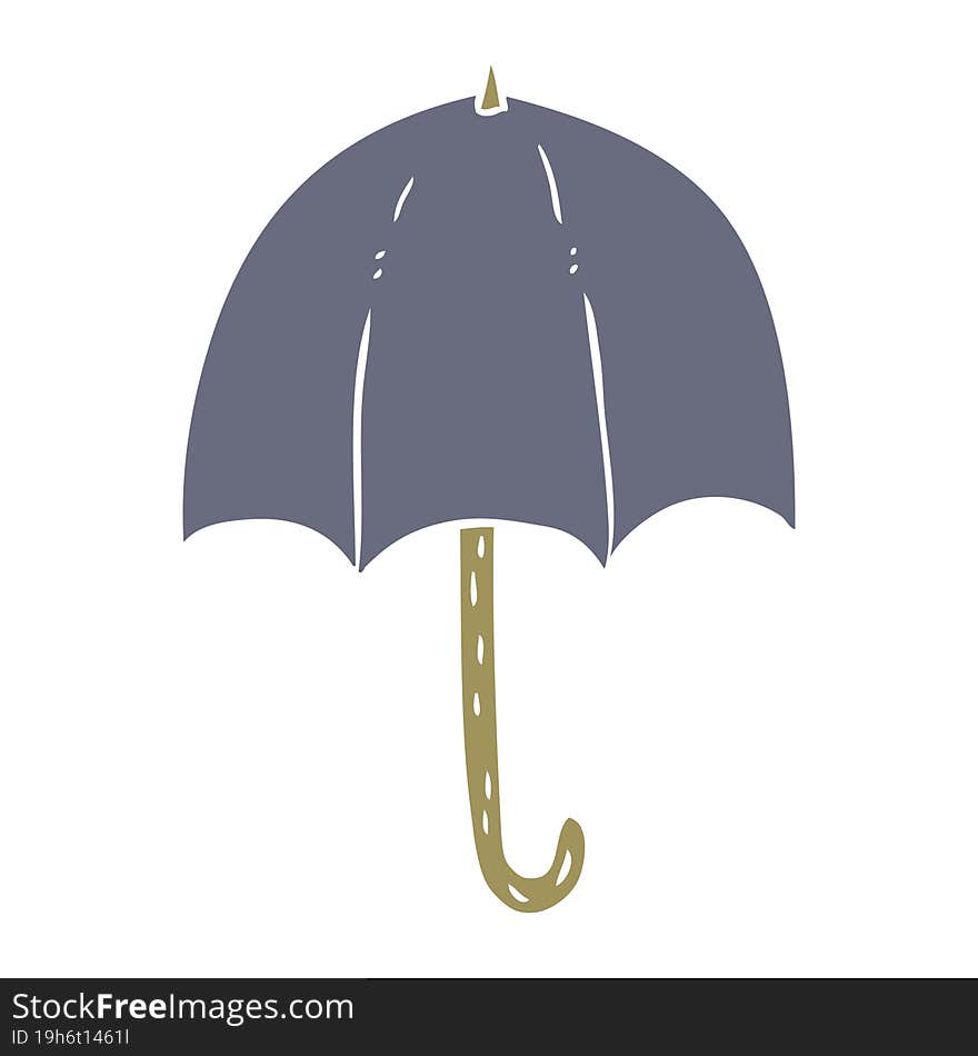 flat color style cartoon open umbrella