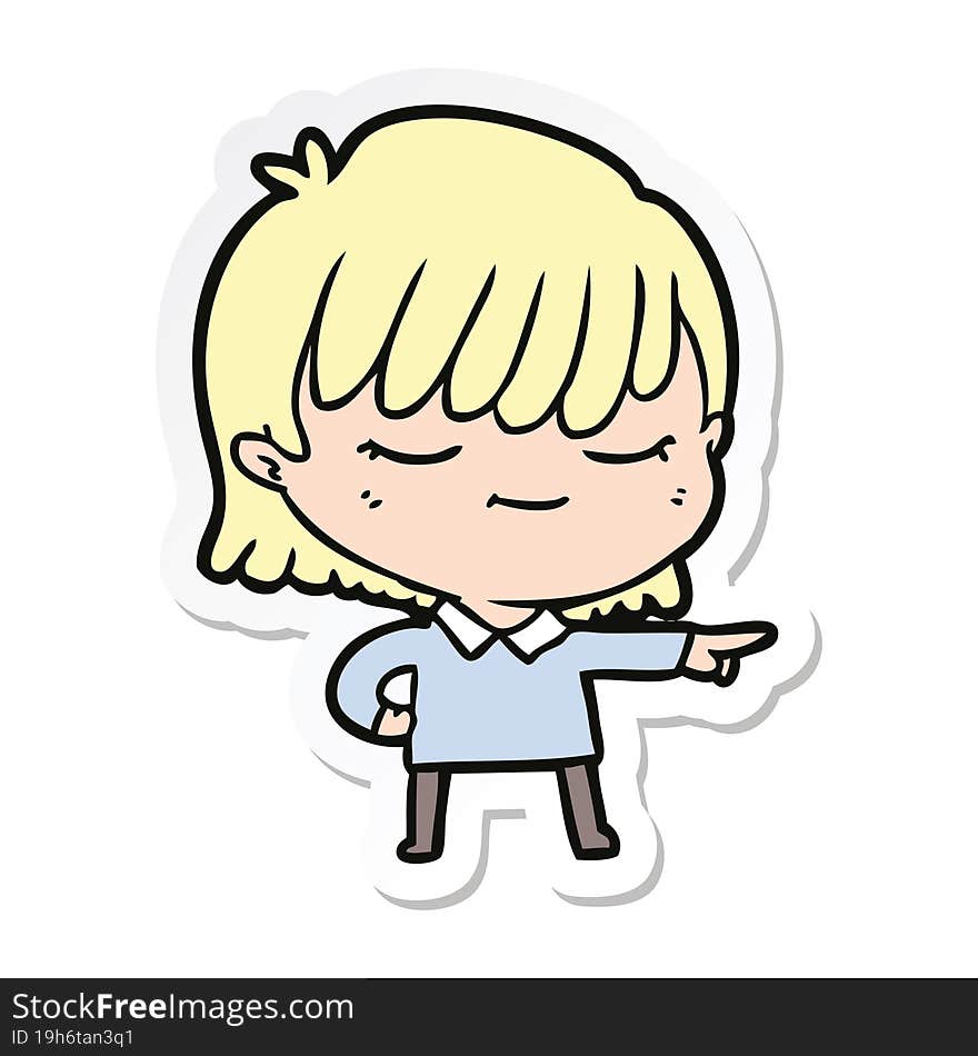 Sticker Of A Cartoon Woman