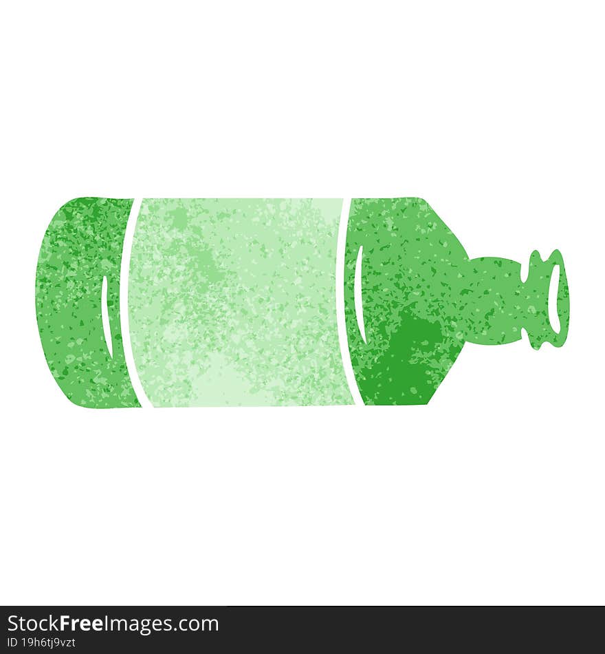 Retro Cartoon Doodle Of An Old Glass Bottle