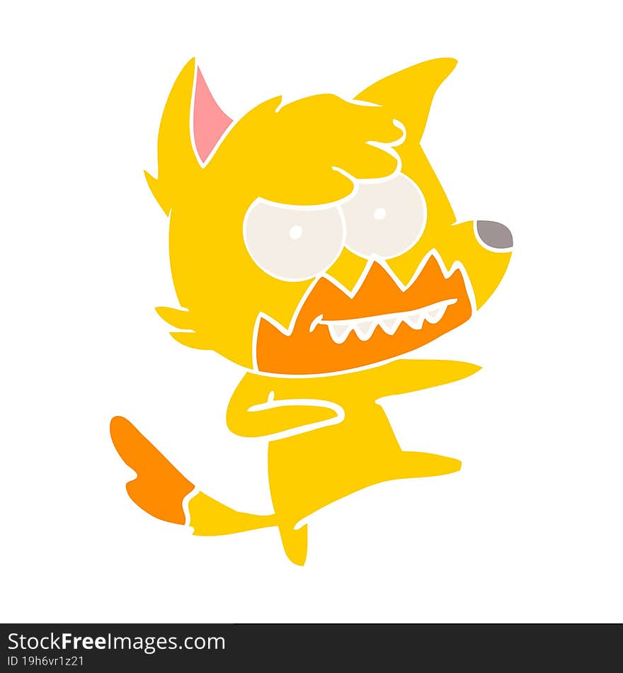 fox flat color style cartoon character