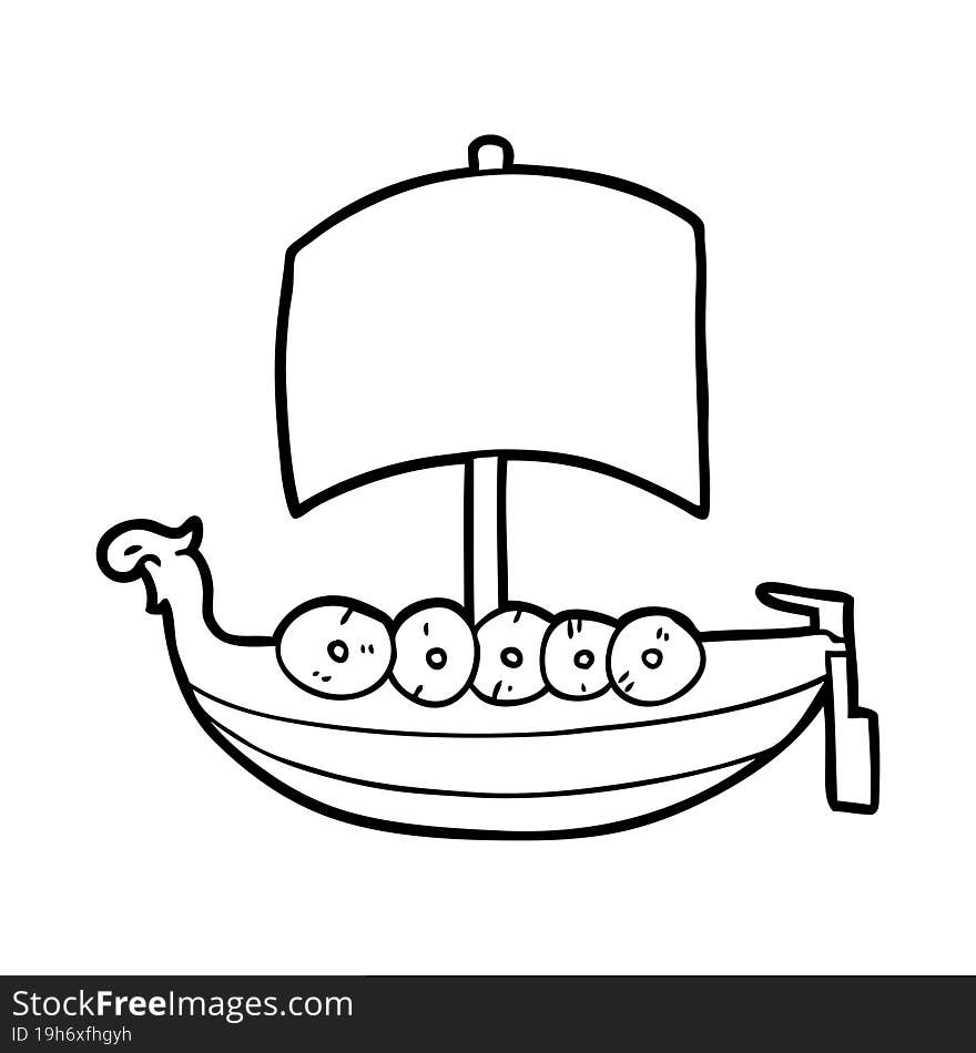 cartoon viking boat. cartoon viking boat