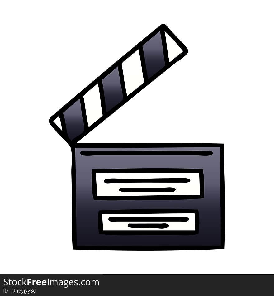 gradient shaded cartoon film clapper board