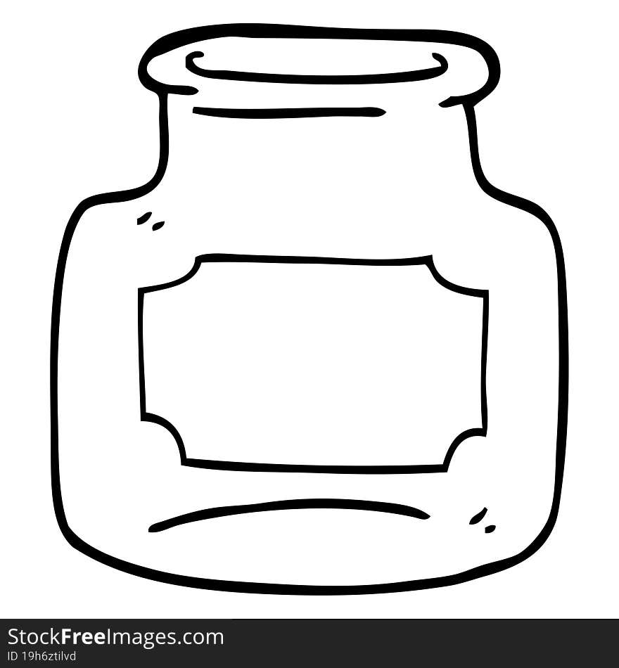 line drawing cartoon of clear glass jar