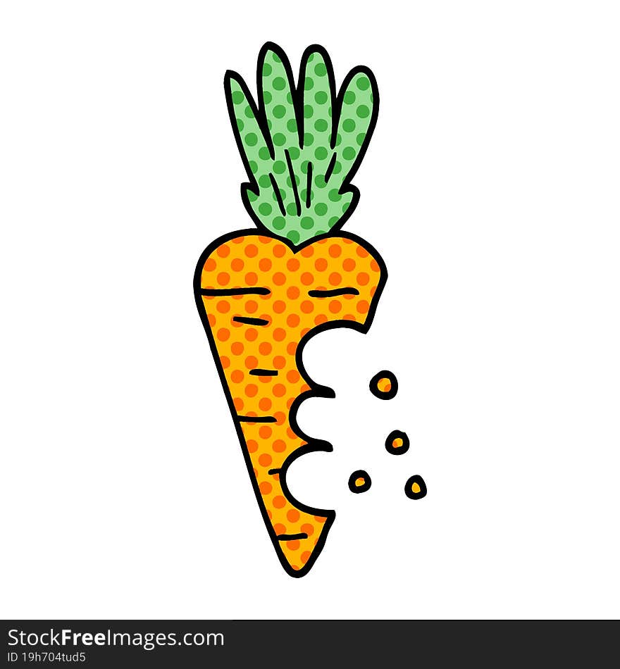 cartoon doodle carrot with bite marks