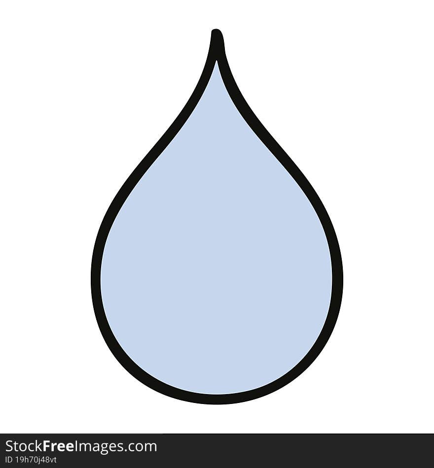 quirky hand drawn cartoon rain drop