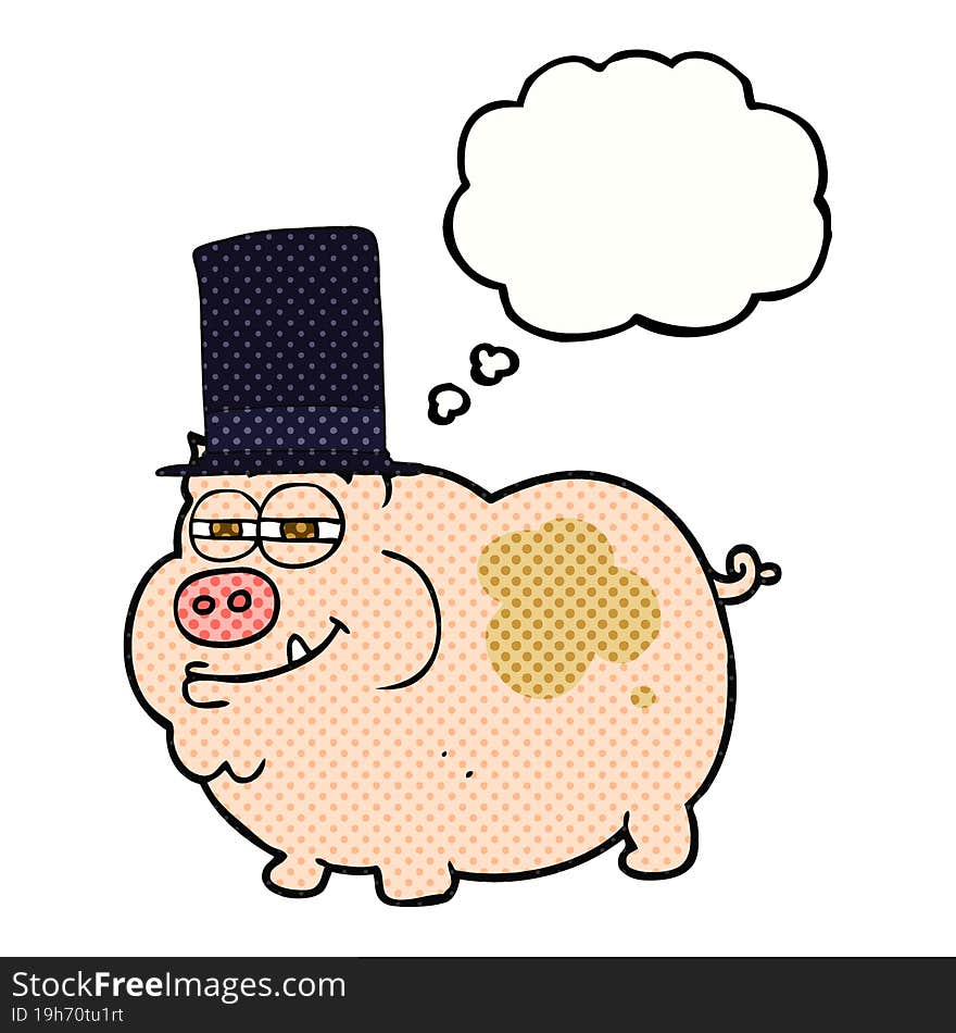 thought bubble cartoon rich pig