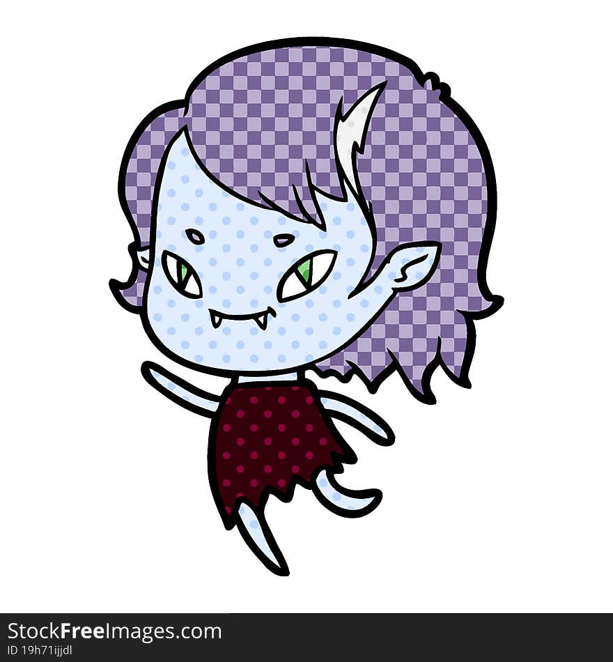 cartoon friendly vampire girl running. cartoon friendly vampire girl running